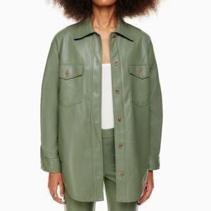Aritzia Wilfred The Ganna Jacket - Olive generous size X small vegan leather new